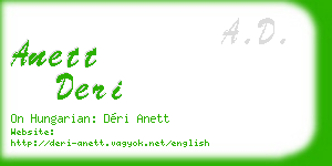anett deri business card