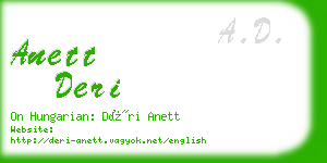 anett deri business card